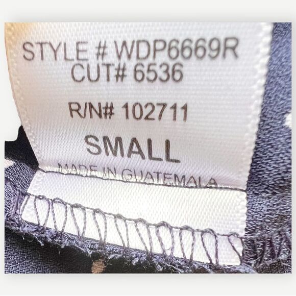 Gibson Navy Blue Polka Dot Tie Front Flowy Sleeveless V-Neck Tank Top. Small. - Picture 11 of 12